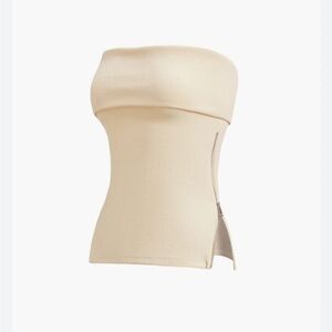 NWT Commense Strapless Zip Down Overfold Strapless Tube Top